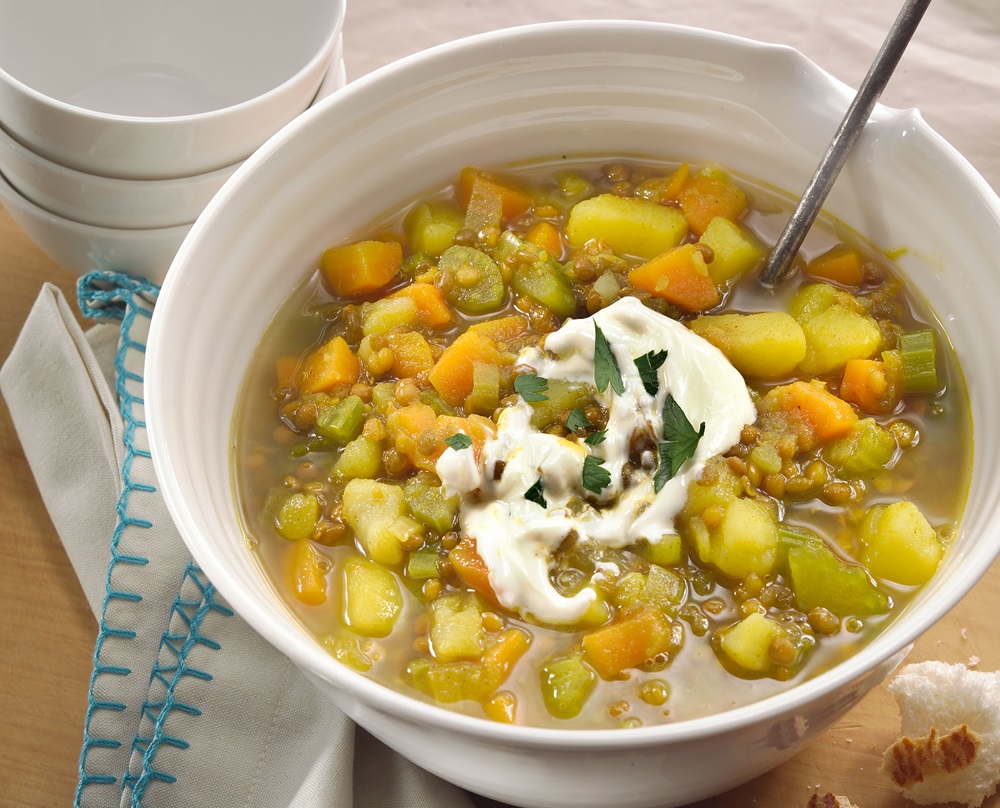 Curried Lentil & Vegetable Soup